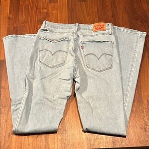 Levi's 725 High Rise Bootcut 29 Sky Blue Denim Jeans